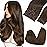 GOO GOO Clip in Hair Extensions Real Human Hair, Remy Human Hair Extensions Clip ins for Women, Natural Human Hair, 16inch 150g 9Pcs, 4A Chocolate Brown