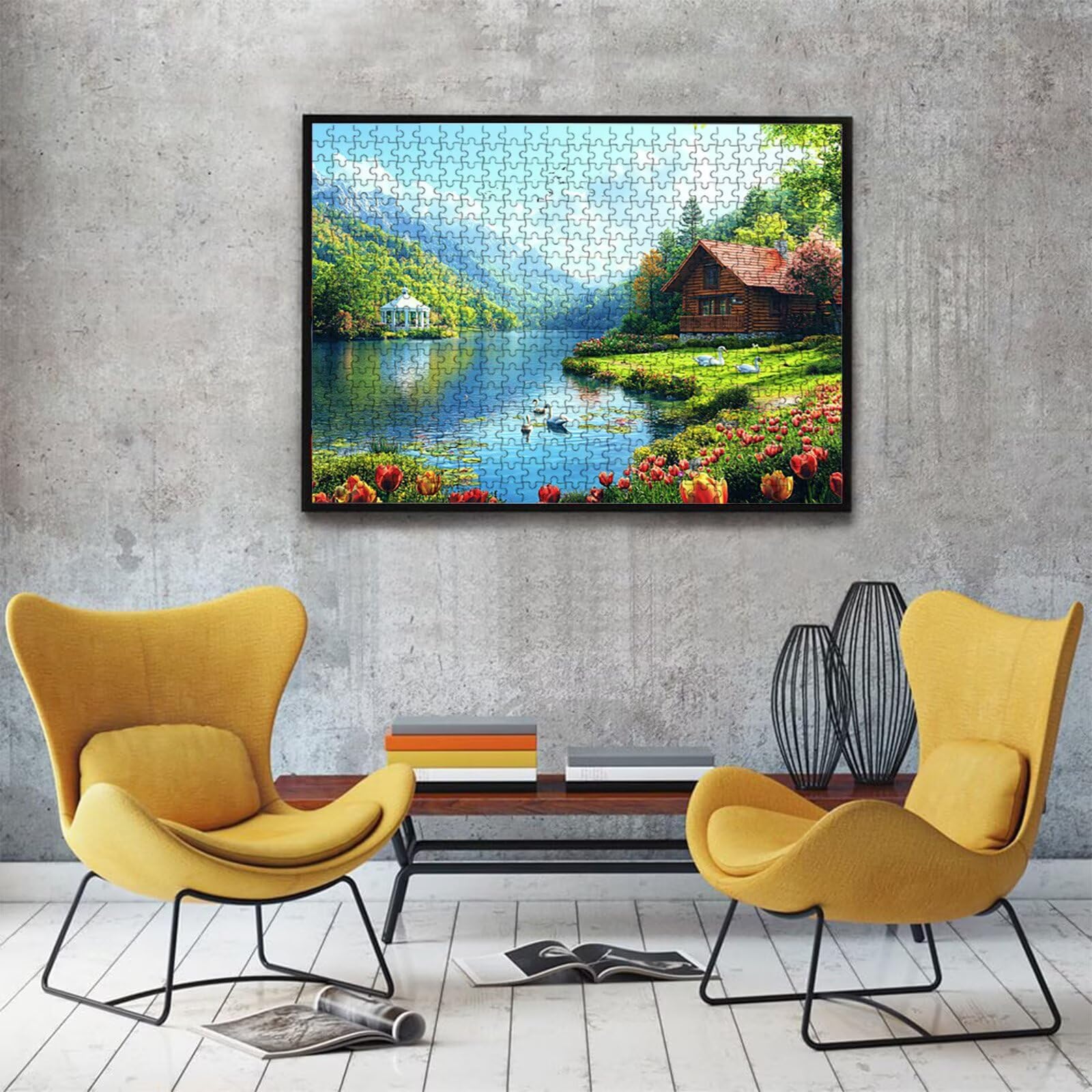 Puzzle lago Paesaggio(2), Puzzle Adulti 3000 pezzi, Puzzles Legno con Squisita Scatola di Imballaggio, Rompicapo per Esperti con Incastro Perfetto, Stampa Alta Definizione, Regalo per Adulti W3H-916