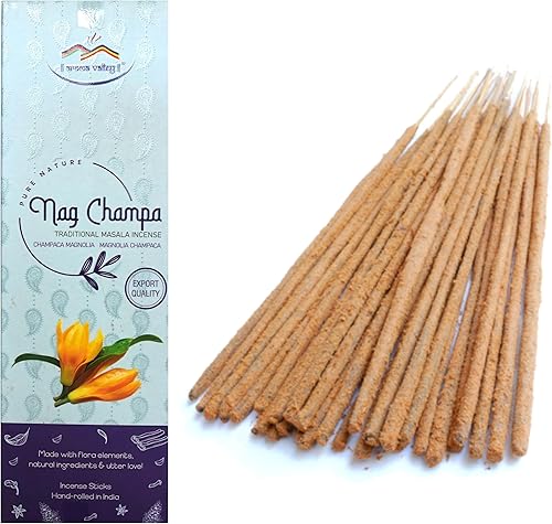 Aroma Valley Nag Champa Incienso - Incienso Masala tradicional hecho a mano, 50 varillas aprox.