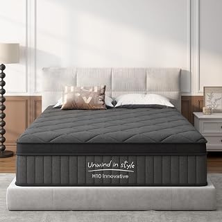 Mattress Queen Size 8 Inch, Mattress with Gel Memory Foam and Pocket Springs, Euro Top Medium Firm, Black - Amazon product rated Grade B