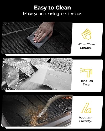 Miniatura 82 de 3W – Tapetes compatibles con Tesla Model Y 2020-2024 y 2025 (no para Juniper), tapetes TPE para todo tipo de clima y revestimiento para maletero