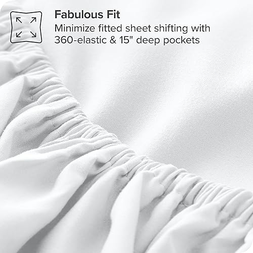 Miniatura 6 de Bare Home Juego de sábana bajera y fundas de almohada, microfibra ultrasuave de 1800 hilos, lujosa, doble cepillado, bolsillos profundos, ajuste