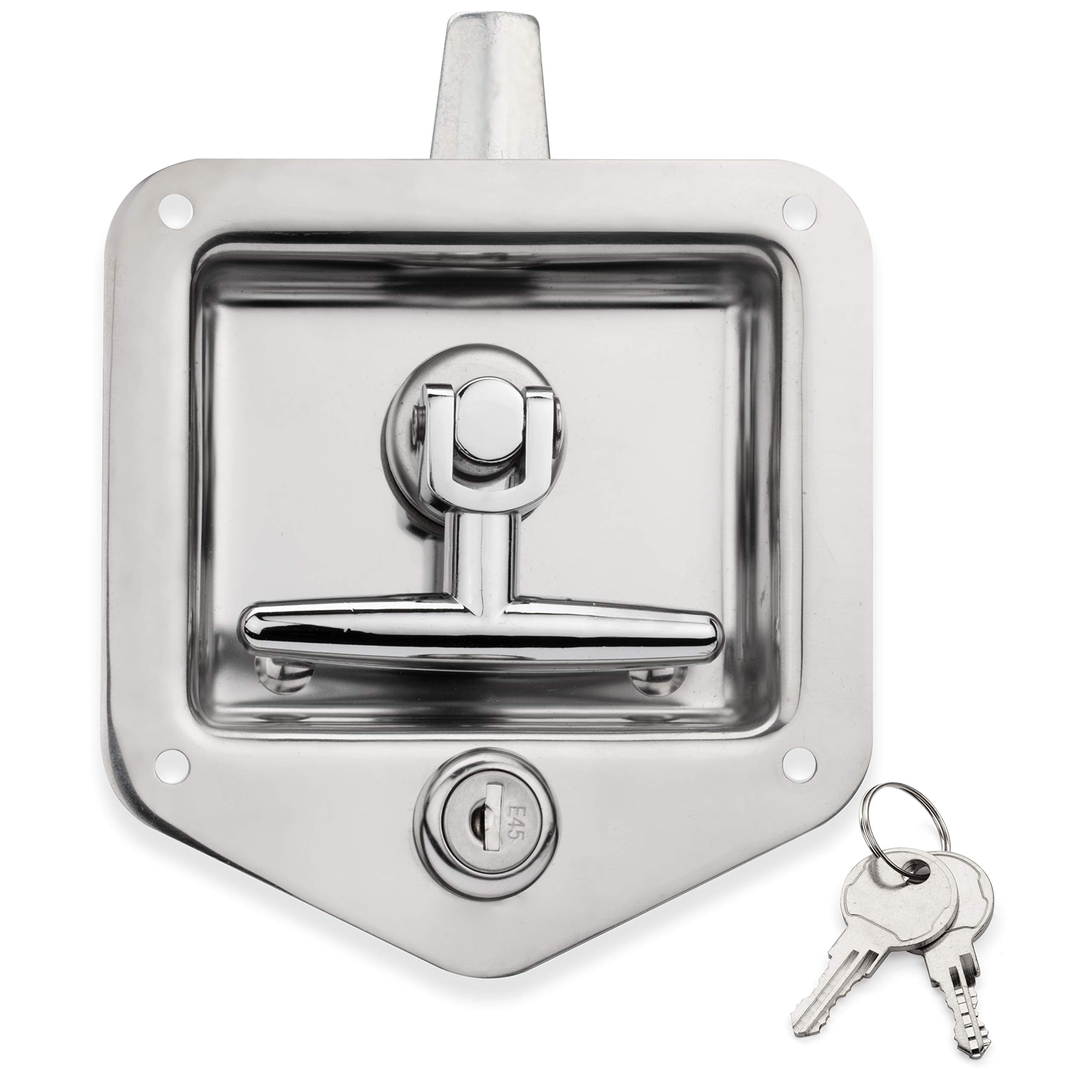 Locks Tool Box Latch – Stainless Steel T-Handle Truck Tool Box Latch for RVs, Trailers, & Trucks – Premium Trailer Lock with 2 Keys - Easy to Install (2 Latches Per Pack)