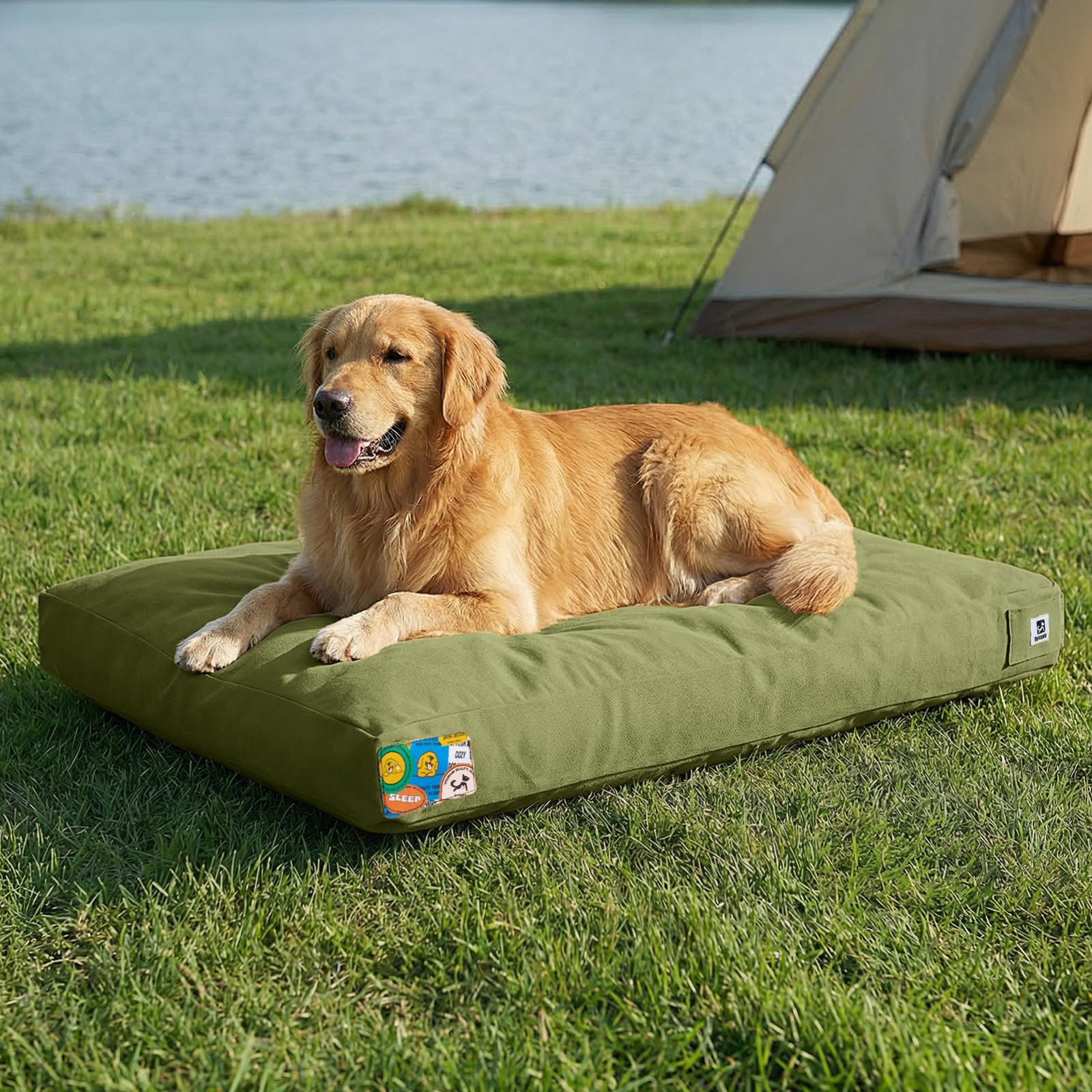 Sytopia - Cama indestructible para perros de 42 pulgadas para masticadores agresivos, a prueba de masticar, duradera e impermeable, con funda extraíble lavable a máquina, almohadilla para mascotas