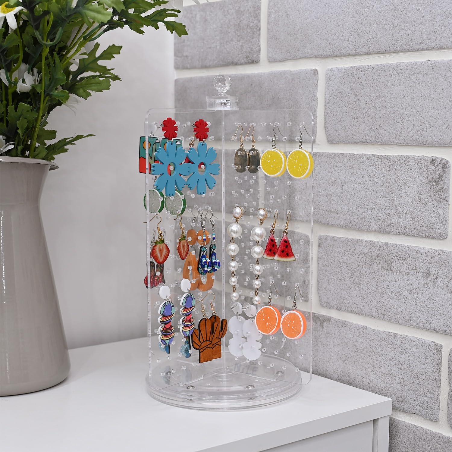 Ikee Design Jewelry Stand Tower for Necklaces Bracelet Earrings Ring All Hung Up