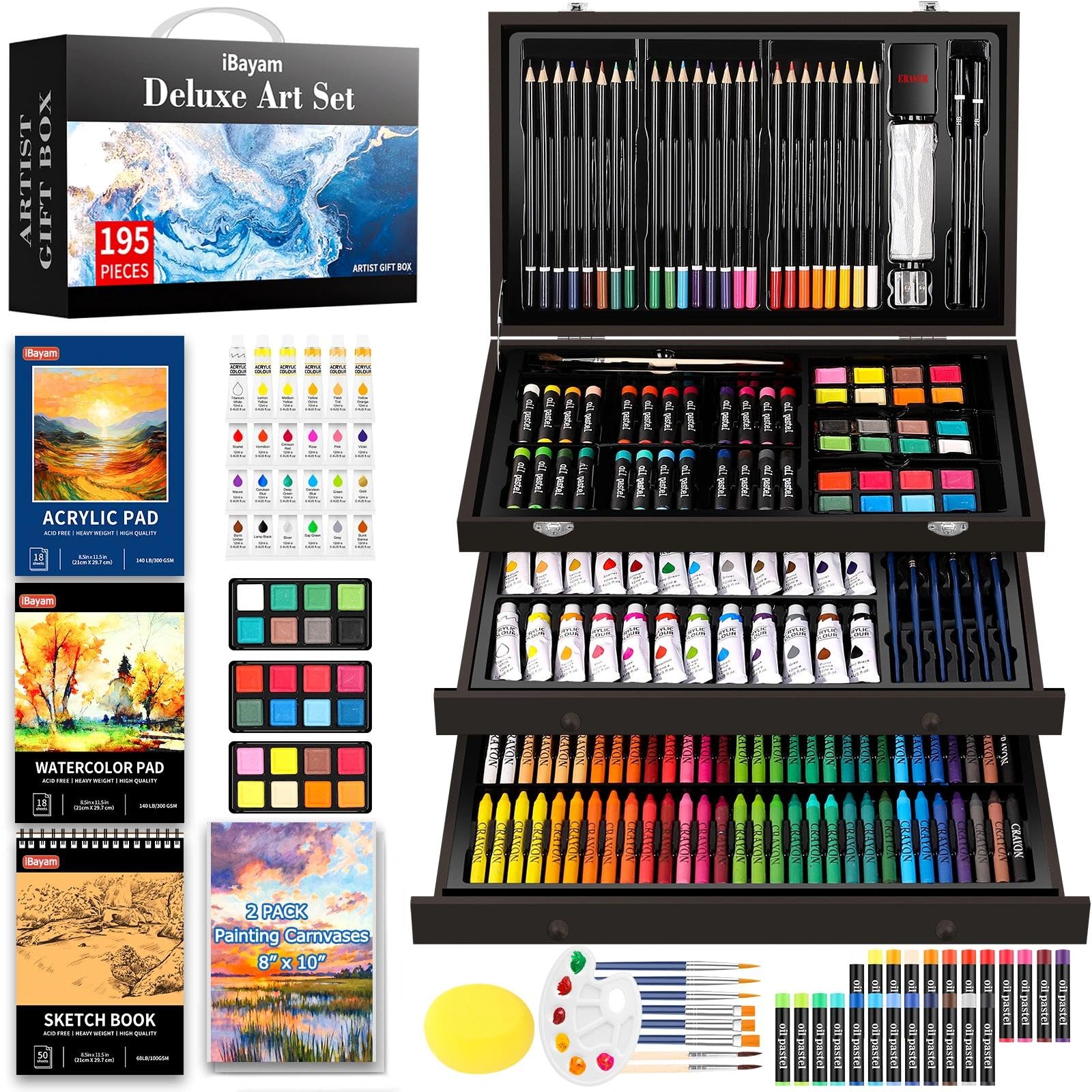 Amazon.com: iBayam Art Set,195-Pack Arts and Crafts for Kids Ages