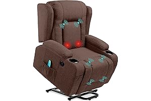 Best Choice Products Modern Linen Electric Lift Chair: Heated and Massage Recliner