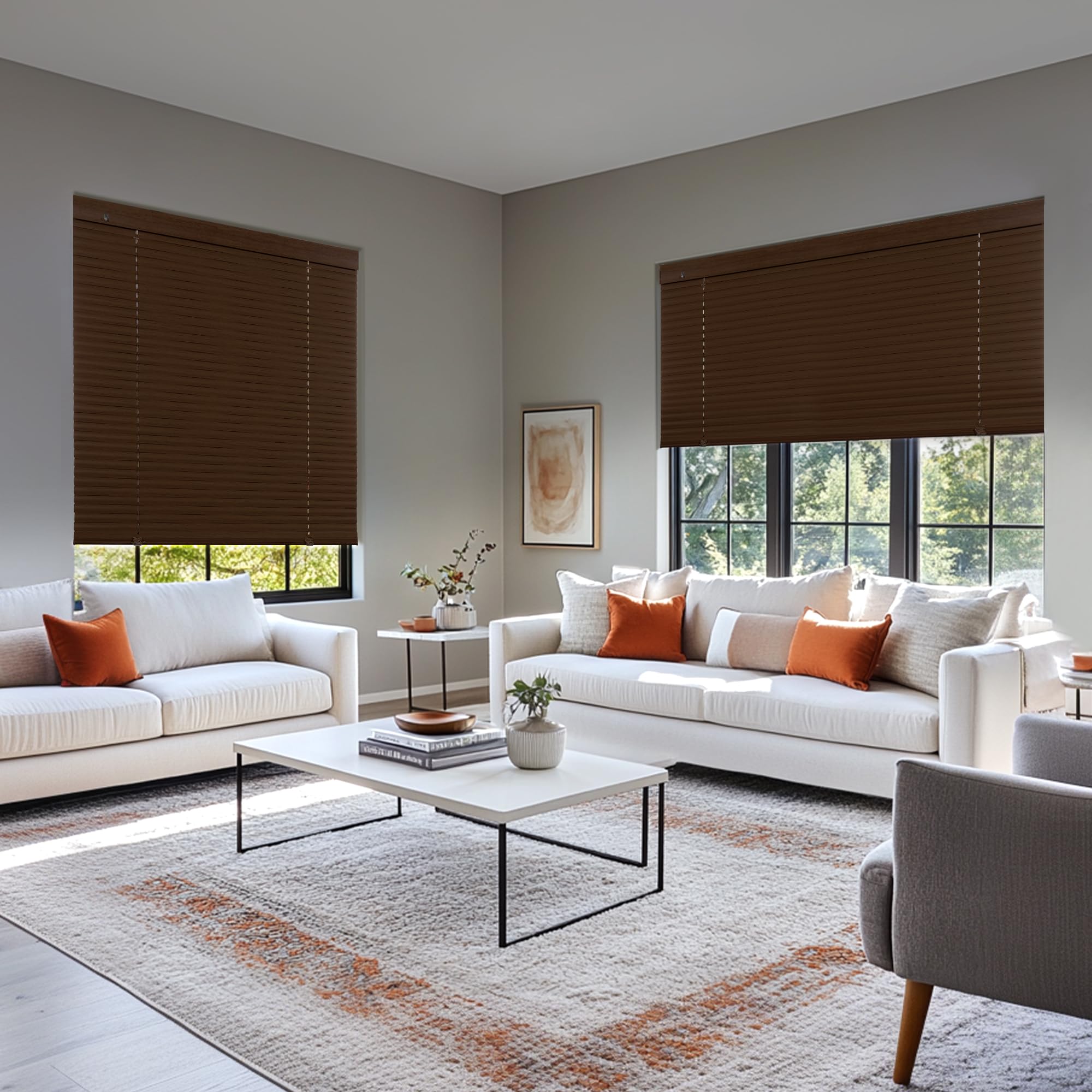 Amazon.com: HOTSOON Faux Wood Aluminum Mini Blinds 1 Inch Slats