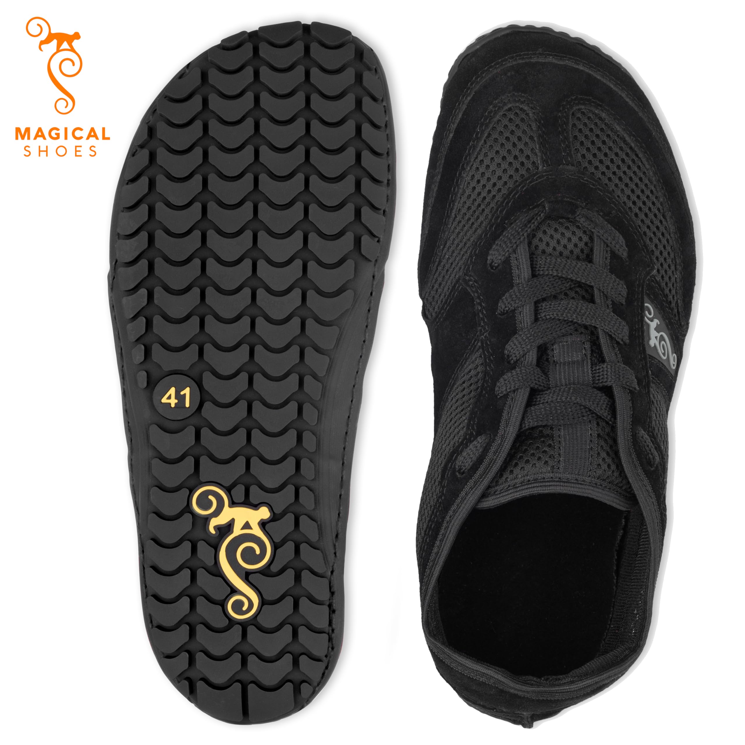 Magical Shoes Męskie Buty Sportowe, Buty Minimalistyczne, Buty Sportowe Zero Drop, Buty na co dzień, Rozmiar 37, Classic Schwarz, Explorer 2.0