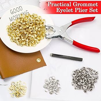 Amazon.com: 1200PCS Eyelet Grommet Tool Kit, Caffox 1/4 Inch