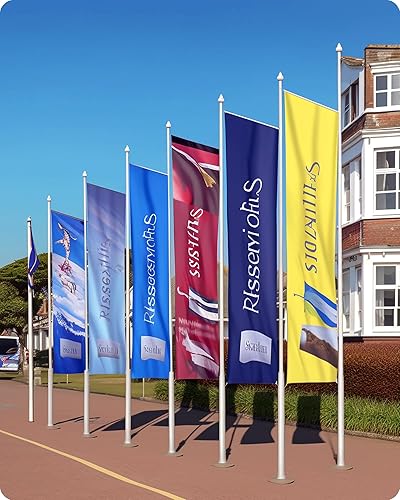 Miniatura 6 de Banderas de plumas publicitarias personalizadas para negocios fuera (solo bandera), banderas de plumas personalizadas con texto del logotipo,