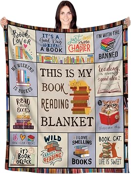 Book Lovers Gift Blanket, 80"x60"