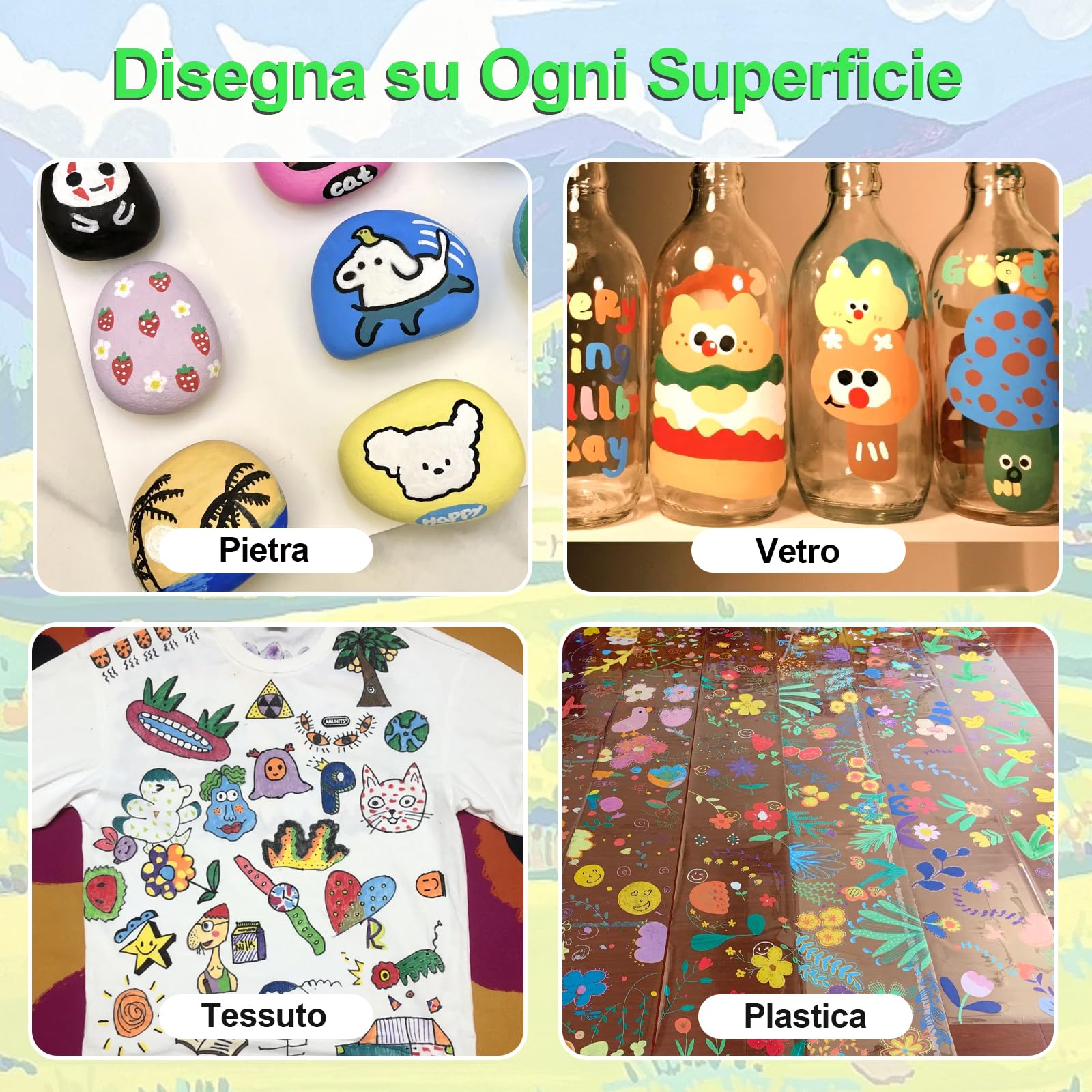 168 Colori Pennarelli Acrilici Doppia Punta,Set Pennarelli Professionali | Punta fine e Media,Acrylic Marker Ad Acqua per Dipingere Sassi, Colorazione, Legno, Vetro, Tessuti, Pittura