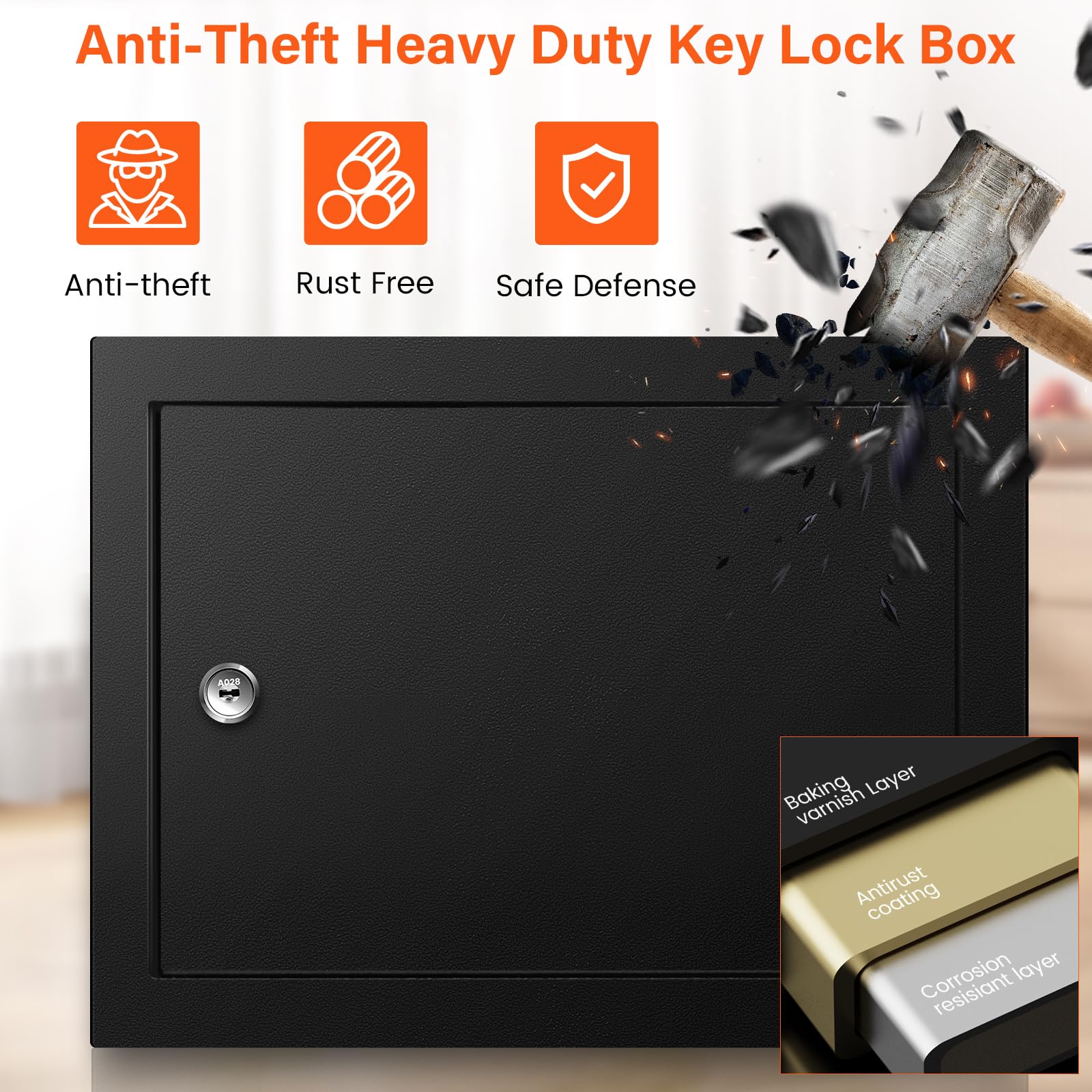 Snapklik.com : 50 Keys Key Cabinet, Anti-Theft Key Lock Box