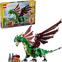 LEGO Creator 3-in-1 Medieval Dragon 31161 - Posable Dragon, Sea Serpent or Phoenix Toy - Fantasy Building Set for Kids Ages 9+