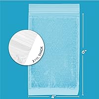 Vista 2 de GPI - 50 unidades, bolsas con cremallera de burbujas de 4 x 6 pulgadas, 3 mil de grosor, resellable, reutilizable, bolsa protectora de burbujas