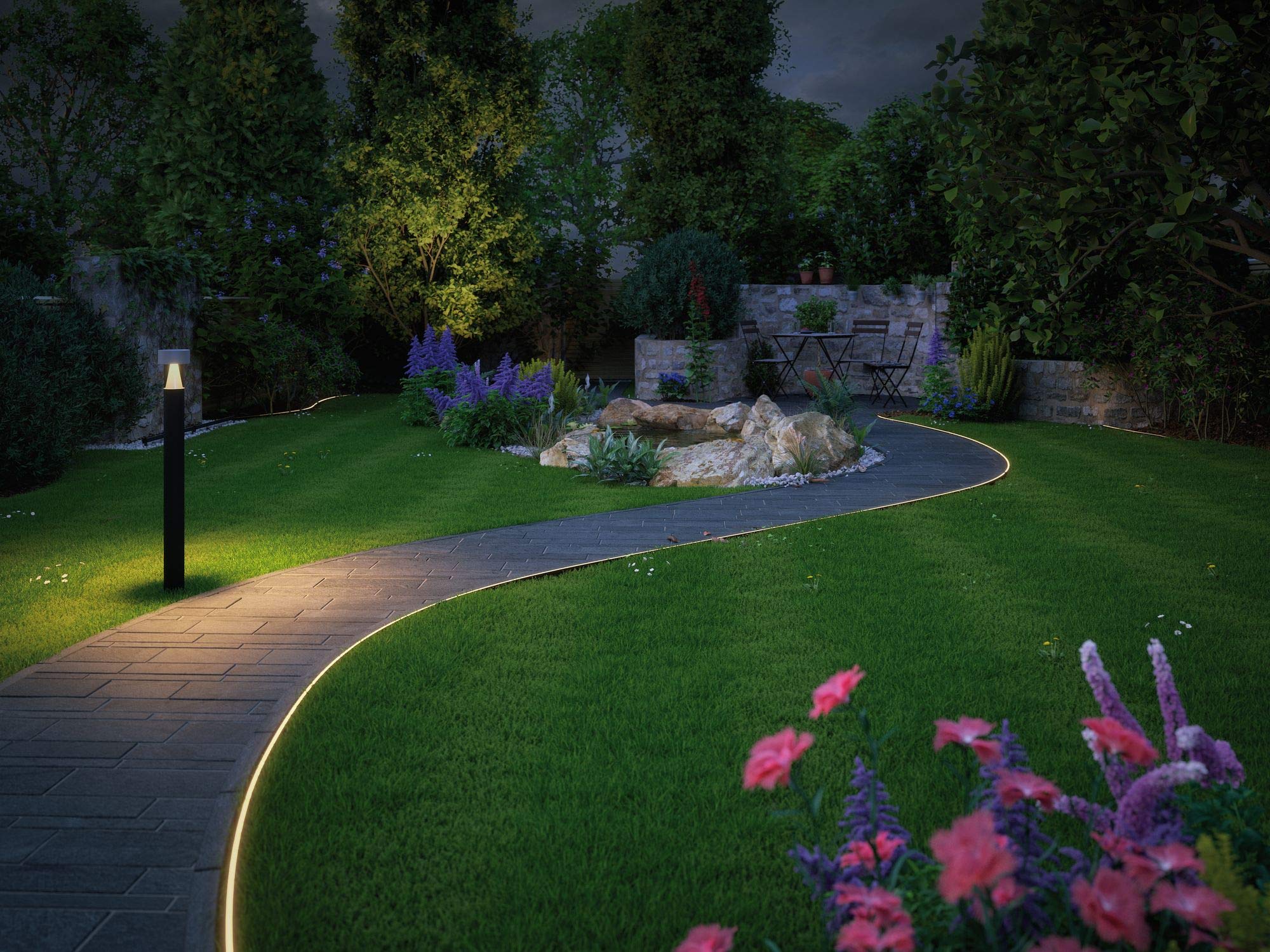 Paulmann 94191 Plug & Shine LED Außenleuchte flexible Neon Stripe incl. 1x31 Watt IP67, Weiß, 3000 K & 988.49 Outdoor Plug & Shine Power Supply IP44 230/24V DC 75W, Trafo Transformator Aussenleuchten