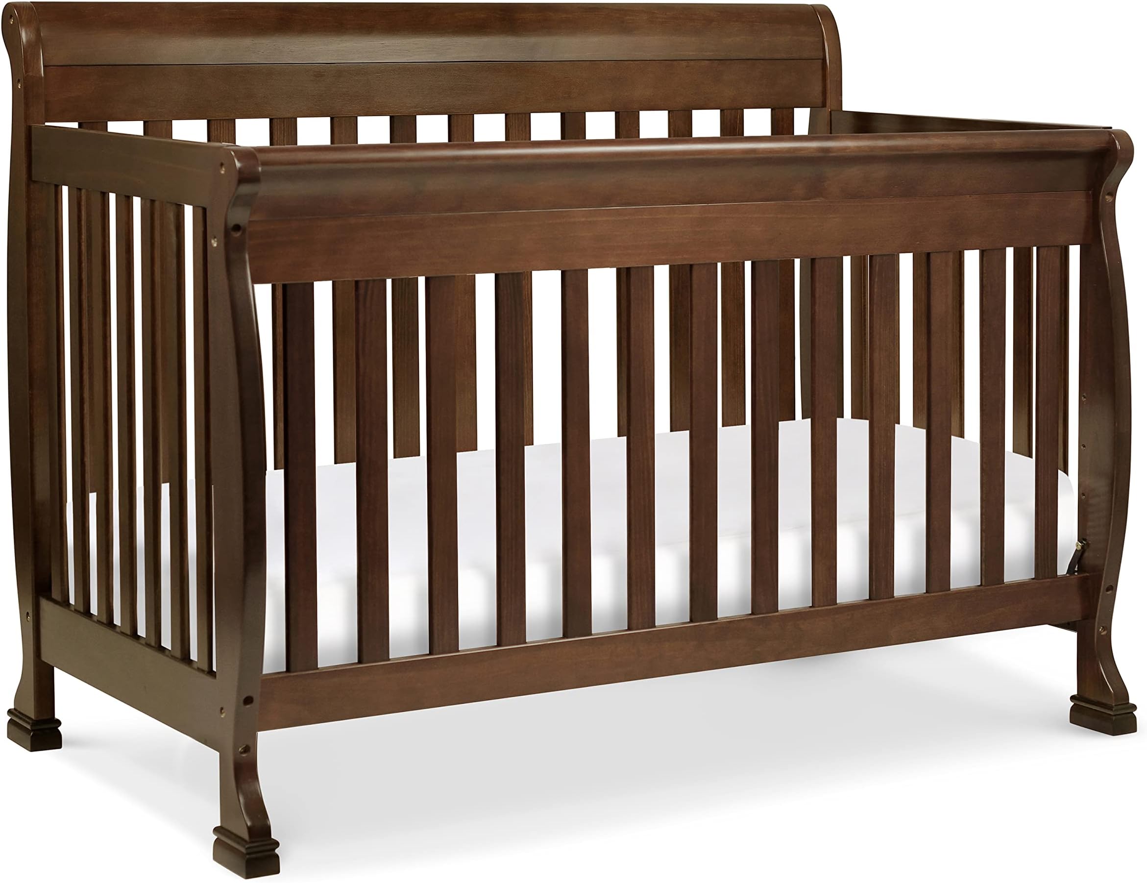 Kalani 4-in-1 Convertible Baby Crib - Strong, Easy to Assemble GREENGUARD Certified Crib - Convertible to Toddler Bed, Daybed, Full-Size Bed - Four Adjustable Mattress Heights - Espresso
