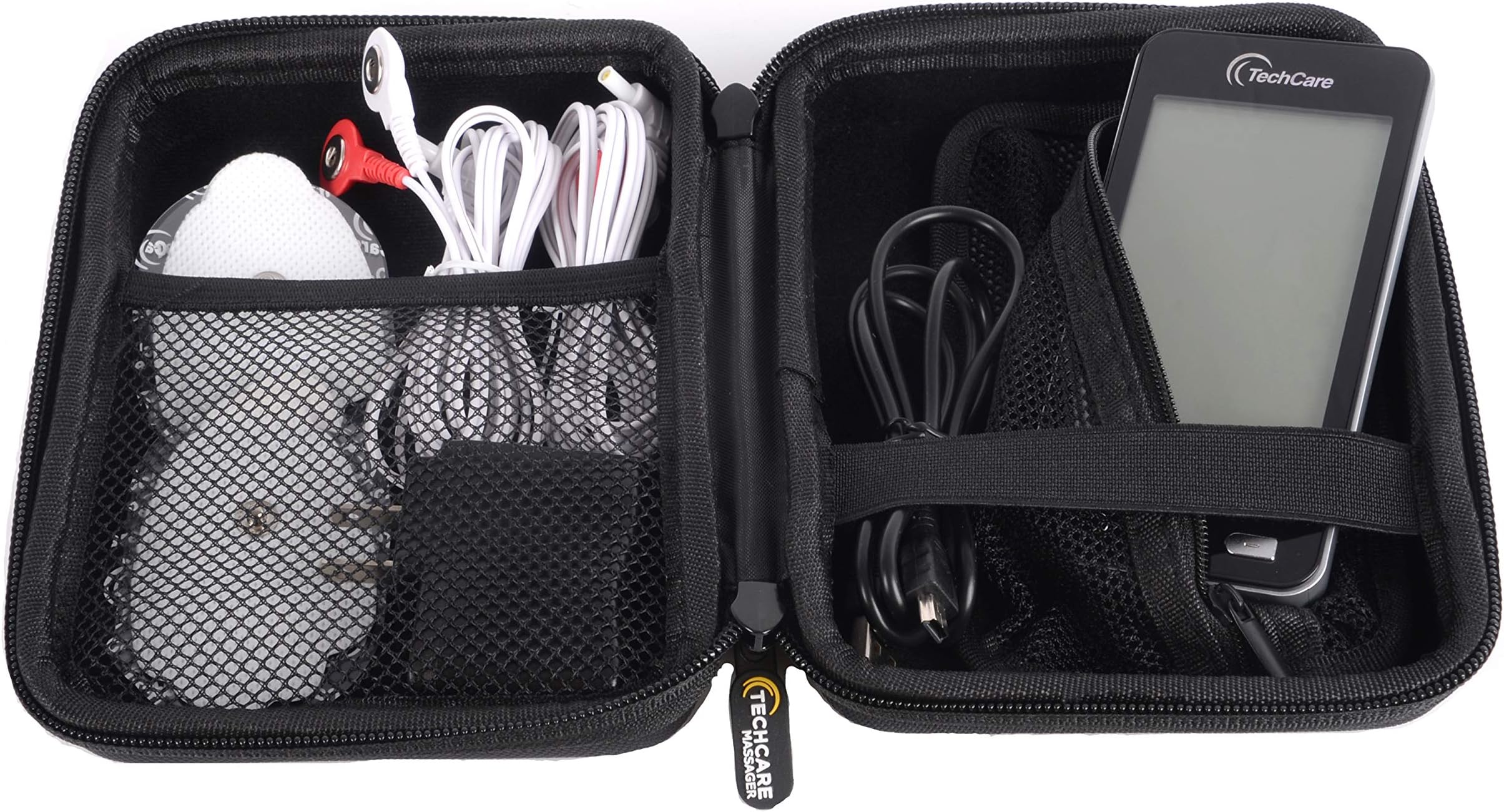 Hard Travel Case for TechCare Plus 24 Touch X Tens Unit Touch Massager Protective Shockproof Dustproof Water Resistant Light Weight Carrying Case
