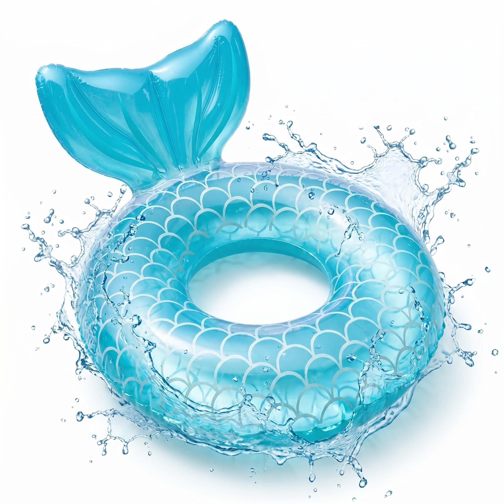 Inflatable Kids Swimming Float, Rubber Swim Ring with Adjustable Seat Pocket, Kids Inflatable Seat Swimming Float for Boys Girls, Removable Floating Ball, Swim Ring for Children - Blue