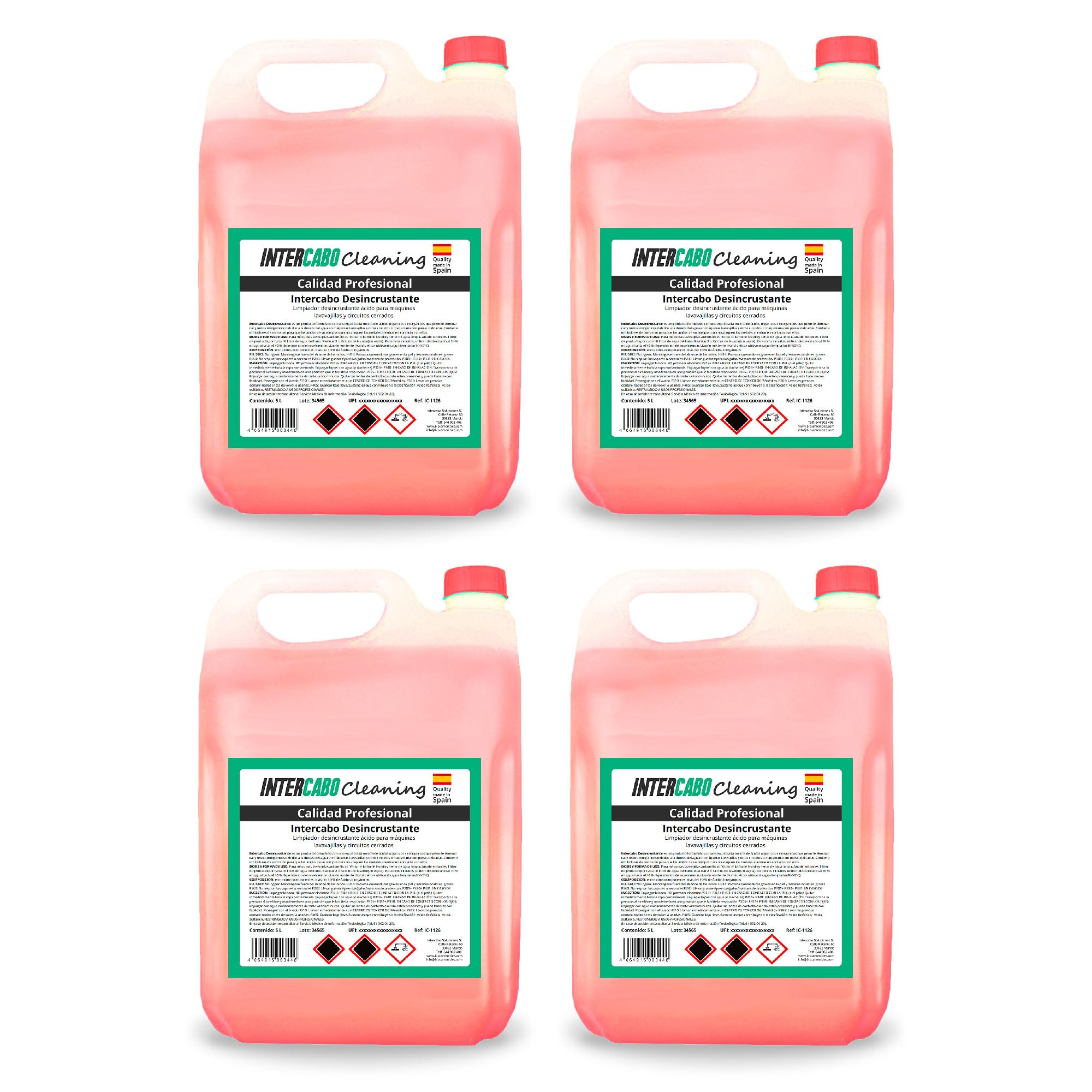 Cleaning Disincrostante Acido per Macchine – Confezione da 4 Taniche da 5 Litri, Detergente Anticalcare Concentrato, Rimozione Incrostazioni, Manutenzione Efficace