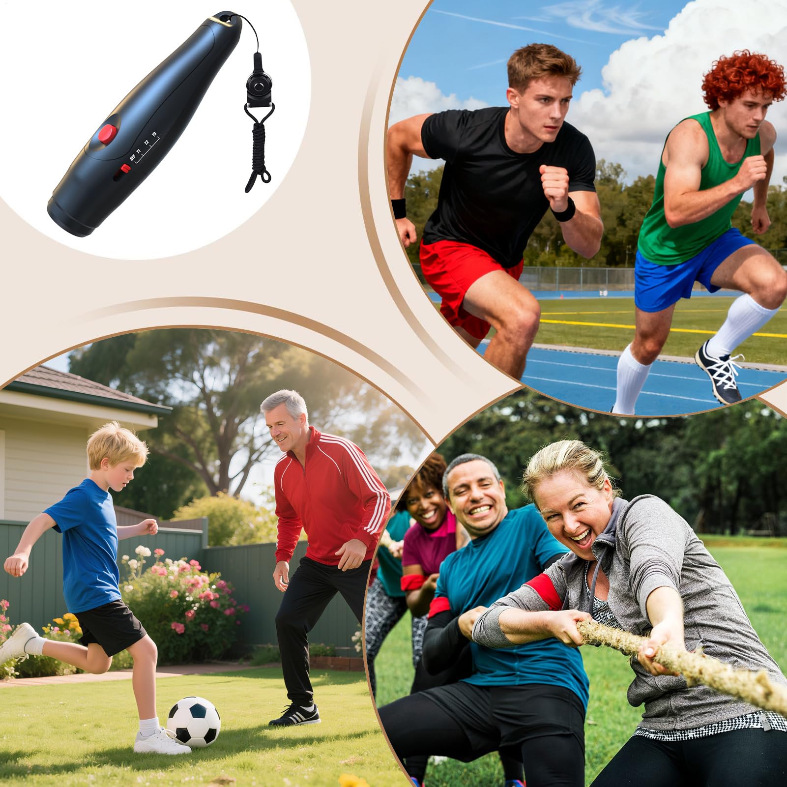 Fischietto elettronico | 3 modalità Fischietto Manuale per Allenatori con Cordino | Suono Regolabile Intenso Portatile per Calcio pallavolo Pallacanestro Escursionismo Hockey Aula Sport
