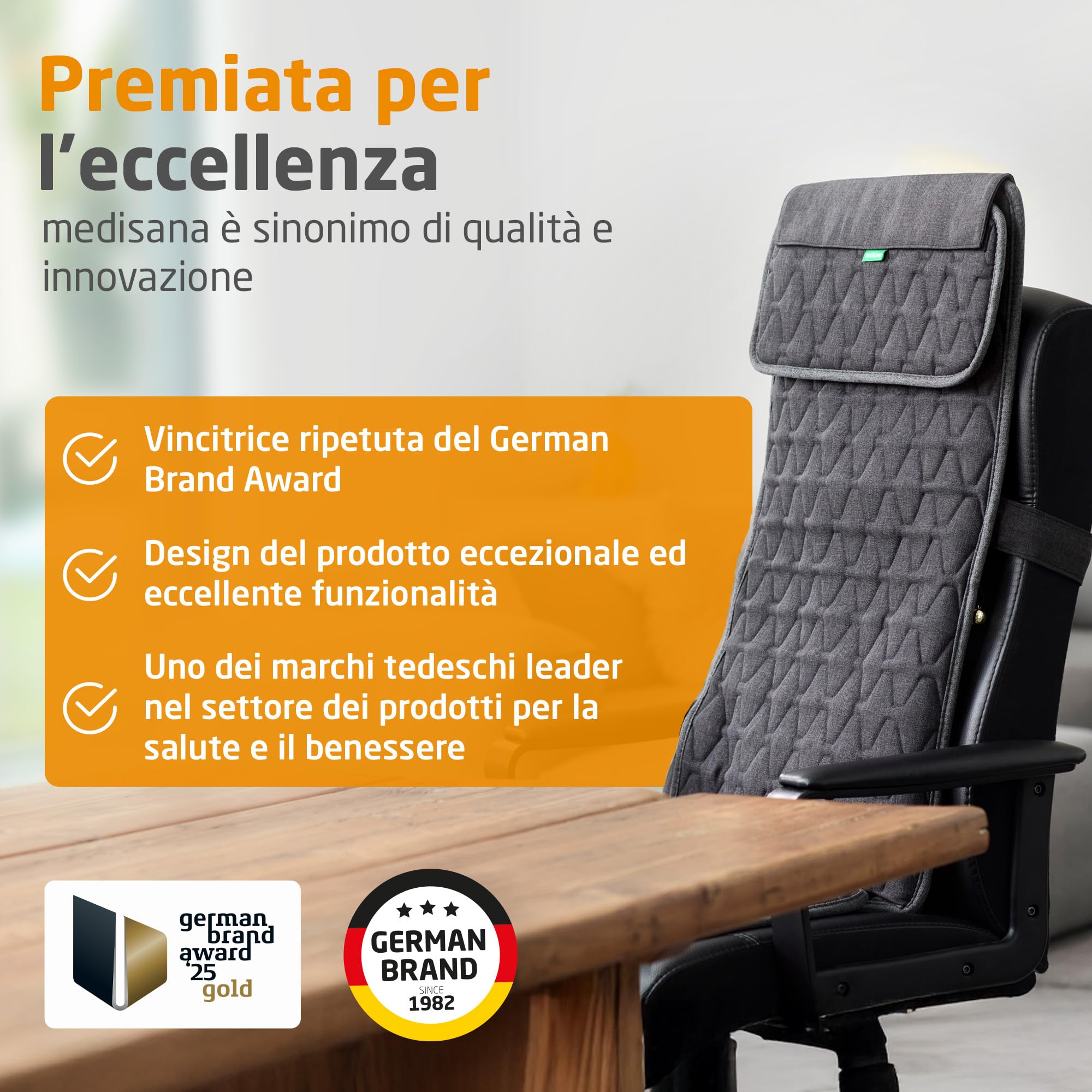 medisana MC 700 sedile massaggiante Shiatsu, massaggiatore per schiena, collo, spalle, tappetino massaggiante extra sottile e leggero con calore, utilizzabile da sdraiati e da seduti