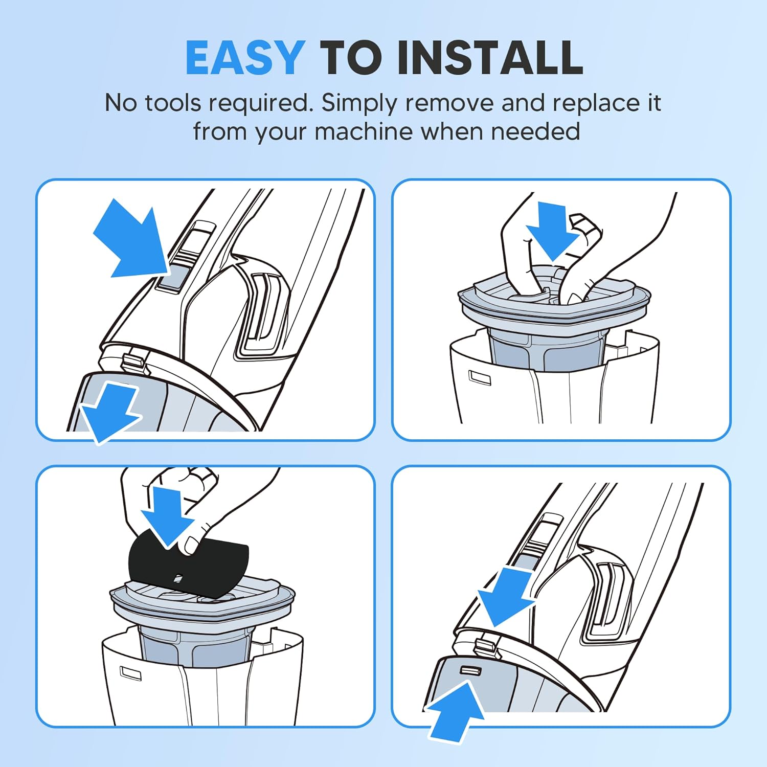 2284W 2390A Vacuum Replacement Filter for Bi-ssell Pet Hair Eraser Filter Hand Vacuum 2390 2389 2579, Compared to Part # 1614212 1614203 1614204 (2 Mesh Filter and 4 Foam Filter) - Image 6