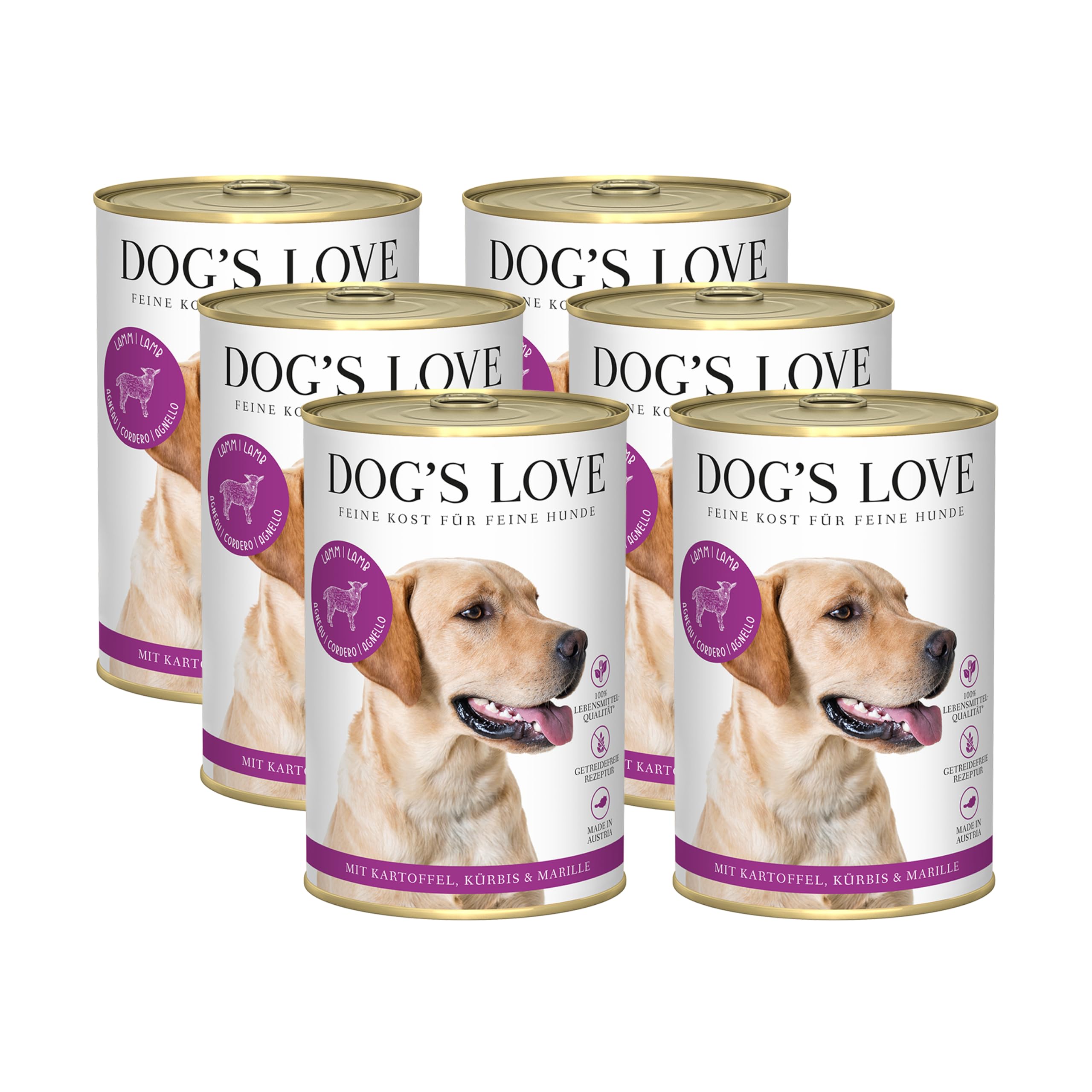 DOG'S LOVE Classic Agneau Lot de 6 (6 x 400 g)