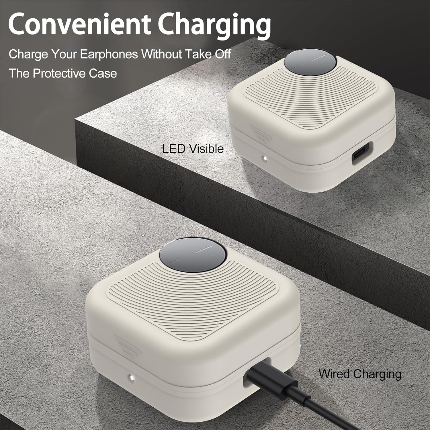 for CMF Buds 2 Plus/CMF Buds 2 / CMF Buds Pro 2 Case Cover, Soft Silicone Protective Earbuds Case, Headphones Case with Carabiner Accessories Set(White) - Image 4