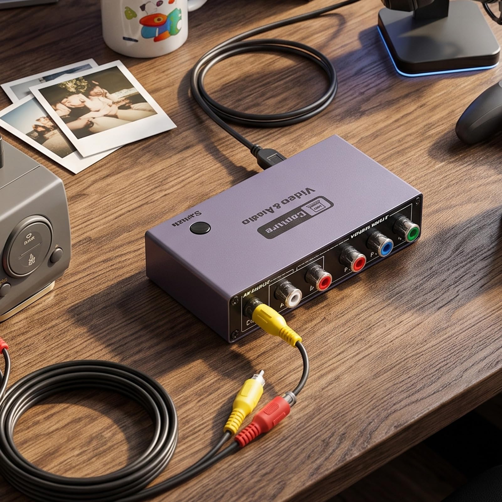 Cuifati Tarjeta de Captura de Vídeo para VHS a Digital con Entrada AV YPbPr