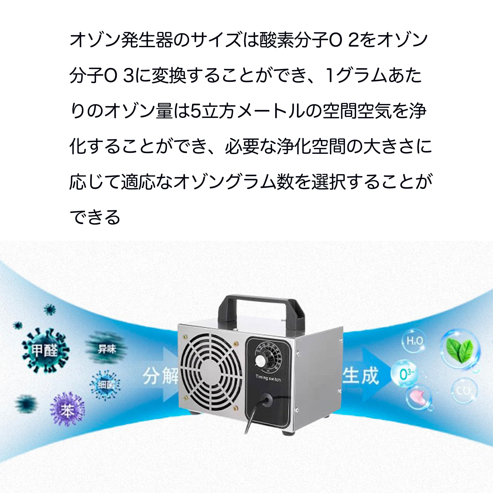 Amazon | AIZELAISU オゾン発生機 空気清浄器 オゾン脱臭器 60g/h