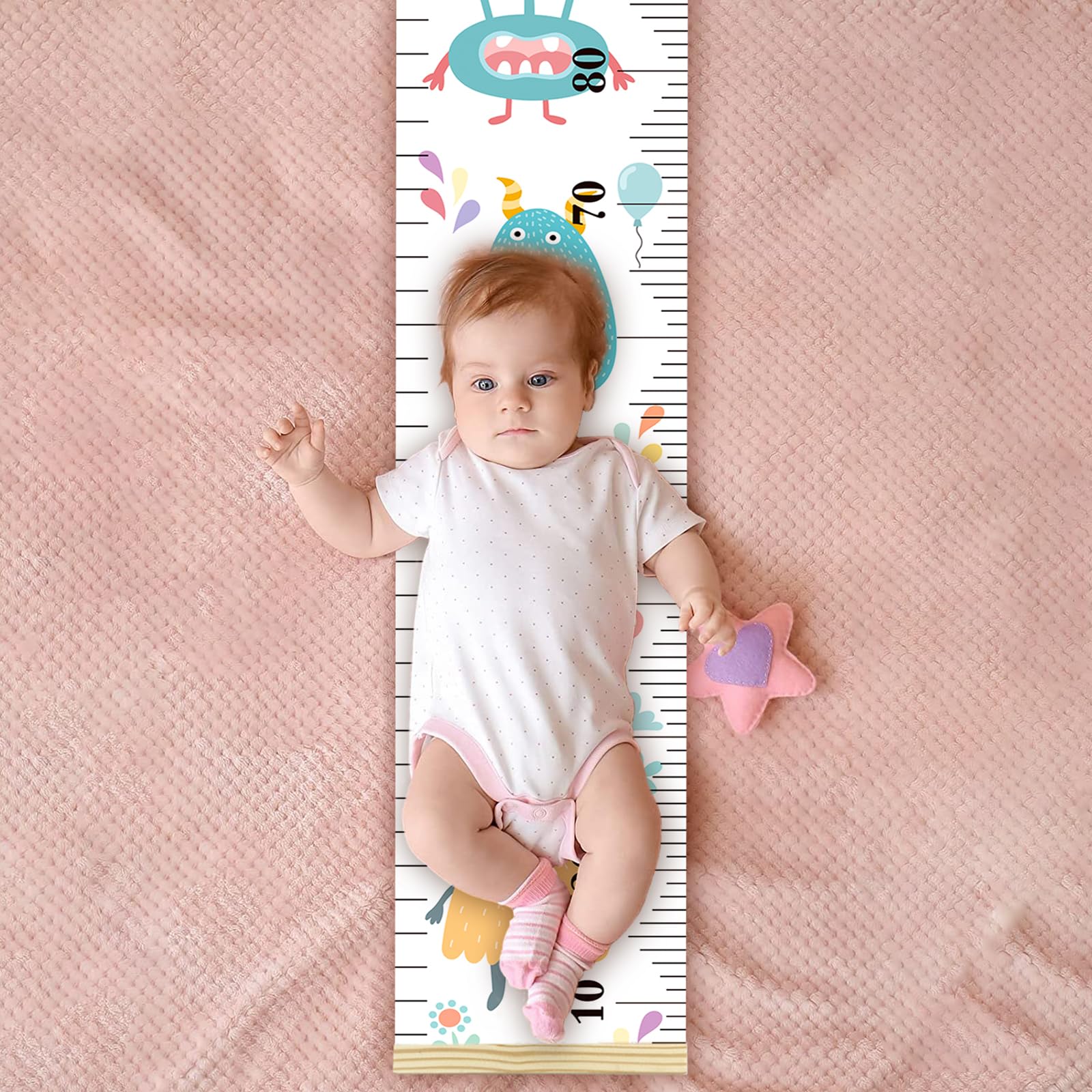 Metro per bambini in tela rimovibile barra di misurazione arrotolabile altimetro decorazione da parete