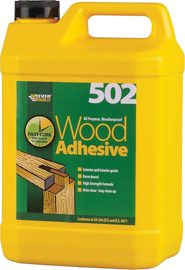 Everbuild 502 All Purpose Waterproof PVA Based Wood Adhesive 5 Litre