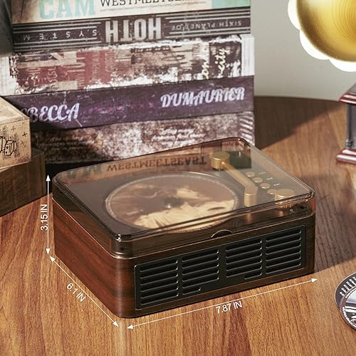 Miniatura 7 de Reproductor de CD portátil Bluetooth con altavoces, reproductores de CD de escritorio Lehwey para el hogar, altavoces estéreo duales integrados,