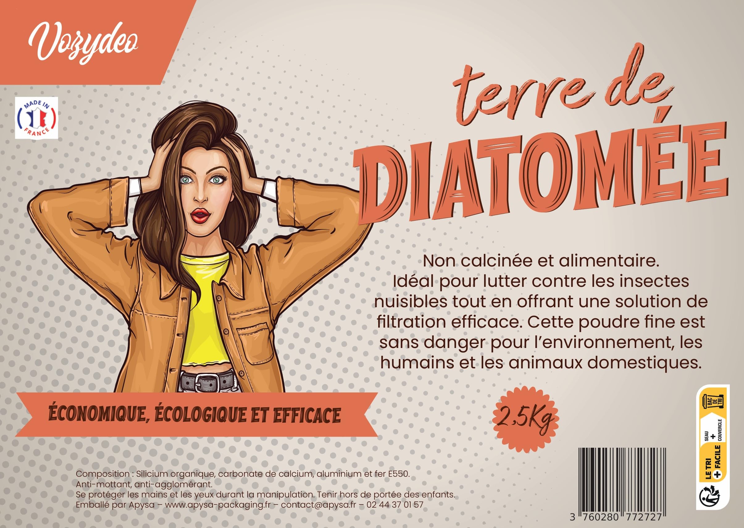 Terre de Diatomée - Sac 2,5 KG - Contre Les Insectes et Parasites - Complément Alimentaire - Vermifuge - Produit Naturel et Economique