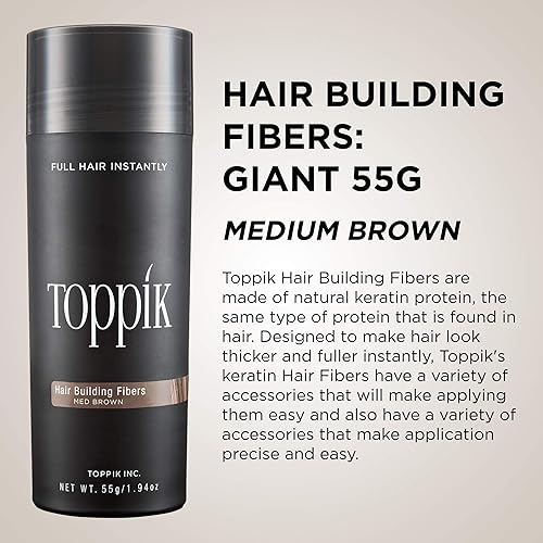 Miniatura 6 de TOPPIK Hair Building Fibers 55g  Fill In Fine or Thinning Hair  Instantly Thicker Fuller Looking Hair  9 Shades for Men  Women