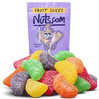 Nuts com Fruit Slice Candy - Assorted Gummy Fruit Slices, Sugar Coated Jelly Candy, Candied Fruit Slices Mix, Cherry Orange Lemon Grape Lime, Jellied Fruit Slices Candy, 13 oz
