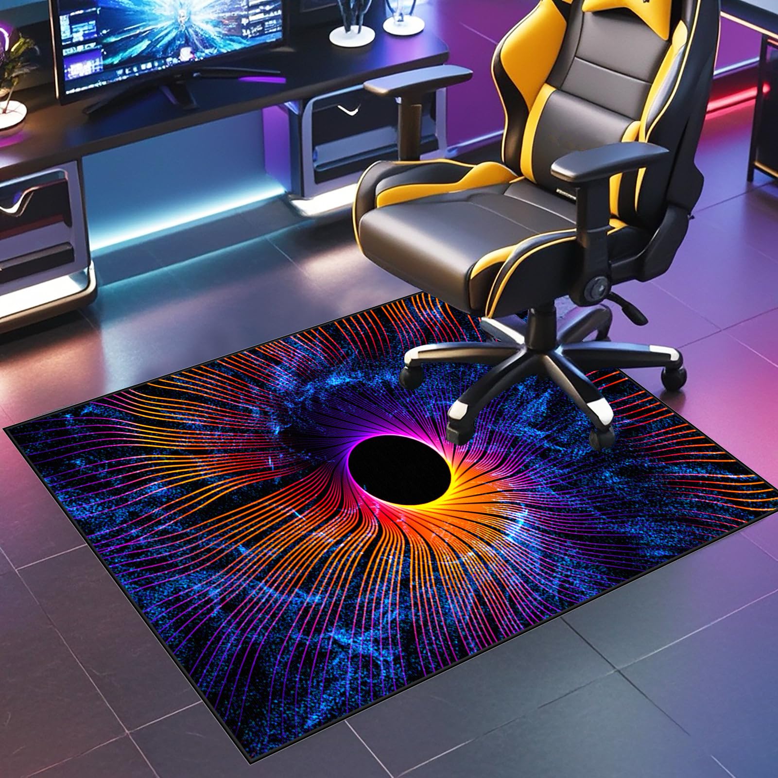 JaevKwzy Office Gaming Chair Mat Office Chair Mat for Carpets Thick Floor Mats for Low/Medium Pile Carpets Desks Mats Large 90 x 120 cm Hardwood Floor Protector Mat Floor Protector for Rolling Chair — image 1