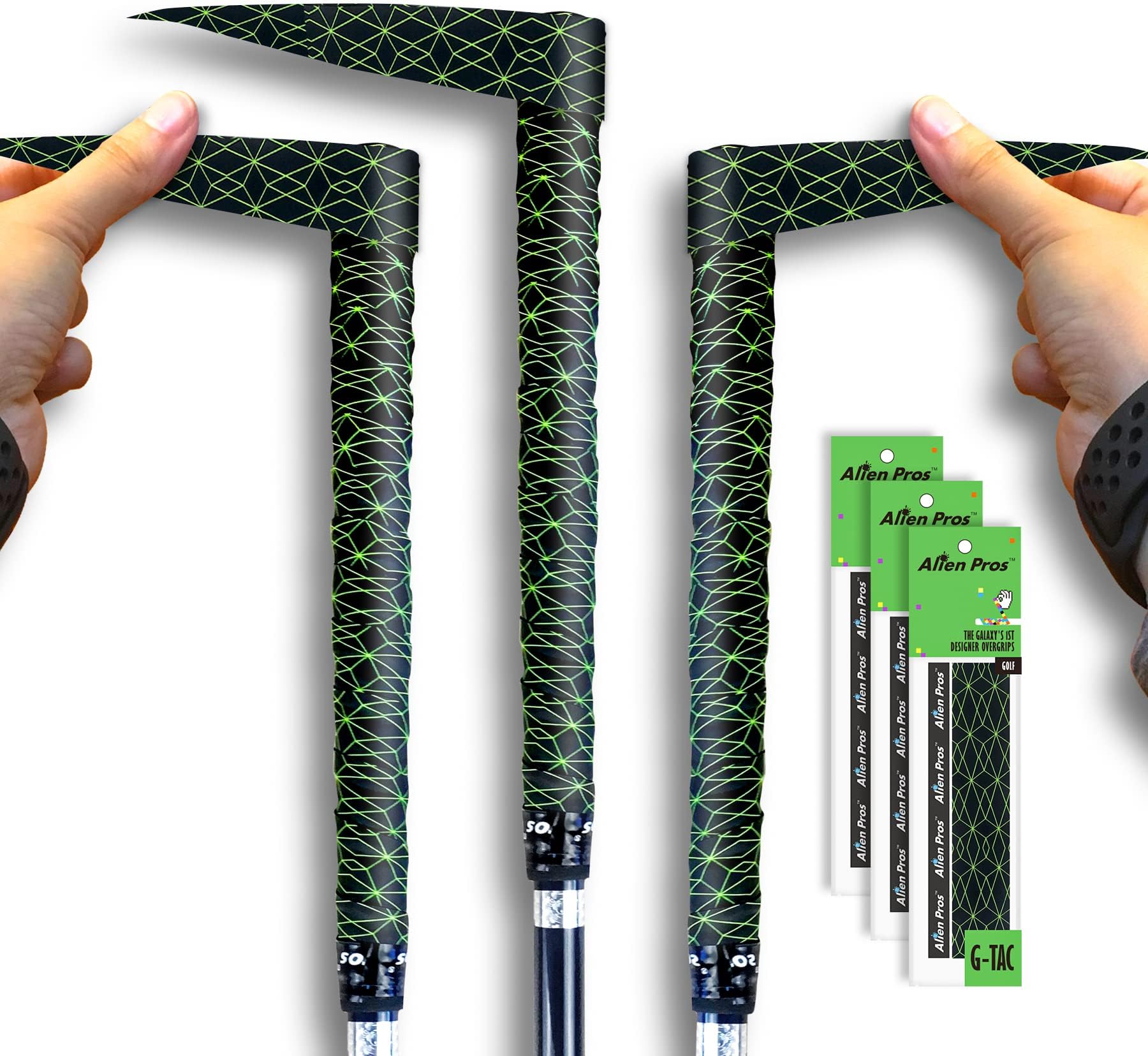 Alien Pros Golf Grip Wrapping Tapes (24 or 6 Pack) - Innovative Golf Club Grip Solution - Enjoy a Fresh Grip Feel in Less Than 1 Minute