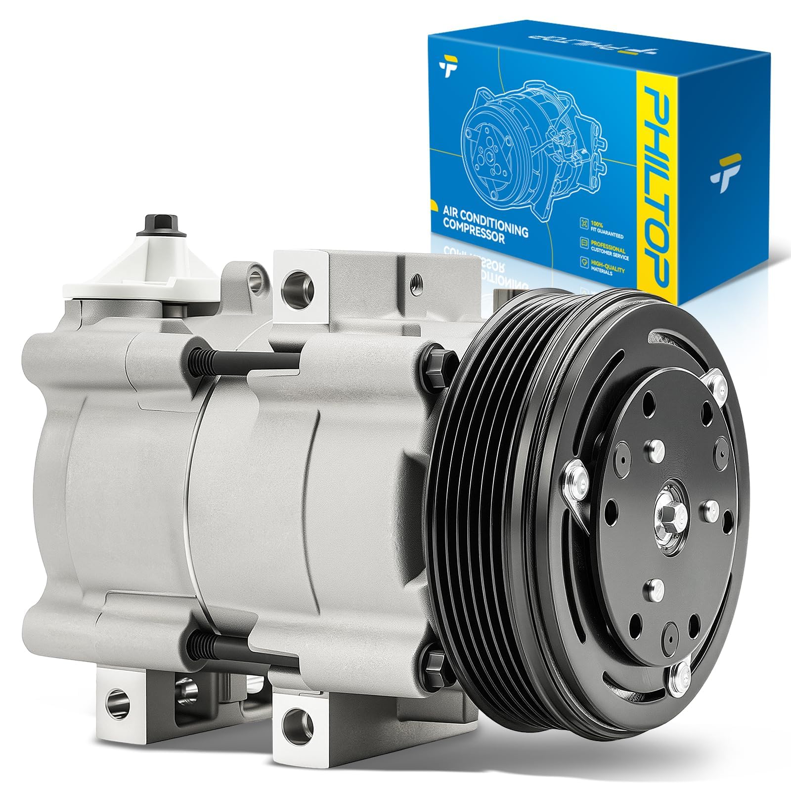 PHILTOP 58167 NEW Air Conditioner AC Compressor for F150 2002-2003 4.6/5.4L