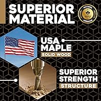 Vista 3 de DuraSteel Mesa de madera maciza, encimera de bloque de carnicero de 24 x 24 pulgadas, tabla de cortar de madera de losa de arce natural para mesa