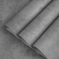 Revestimientos Cementicios Para Paredes Exteriores TOTIO Papel Pintado con Textura Hormigón Pegatinas Autoadhesivas para Muebles Papel de Contacto Gris Claro Patrón de Cemento 3D Impermeable Pegatina Pared para Cocina Baño Vinilo Mural 40CMx9M