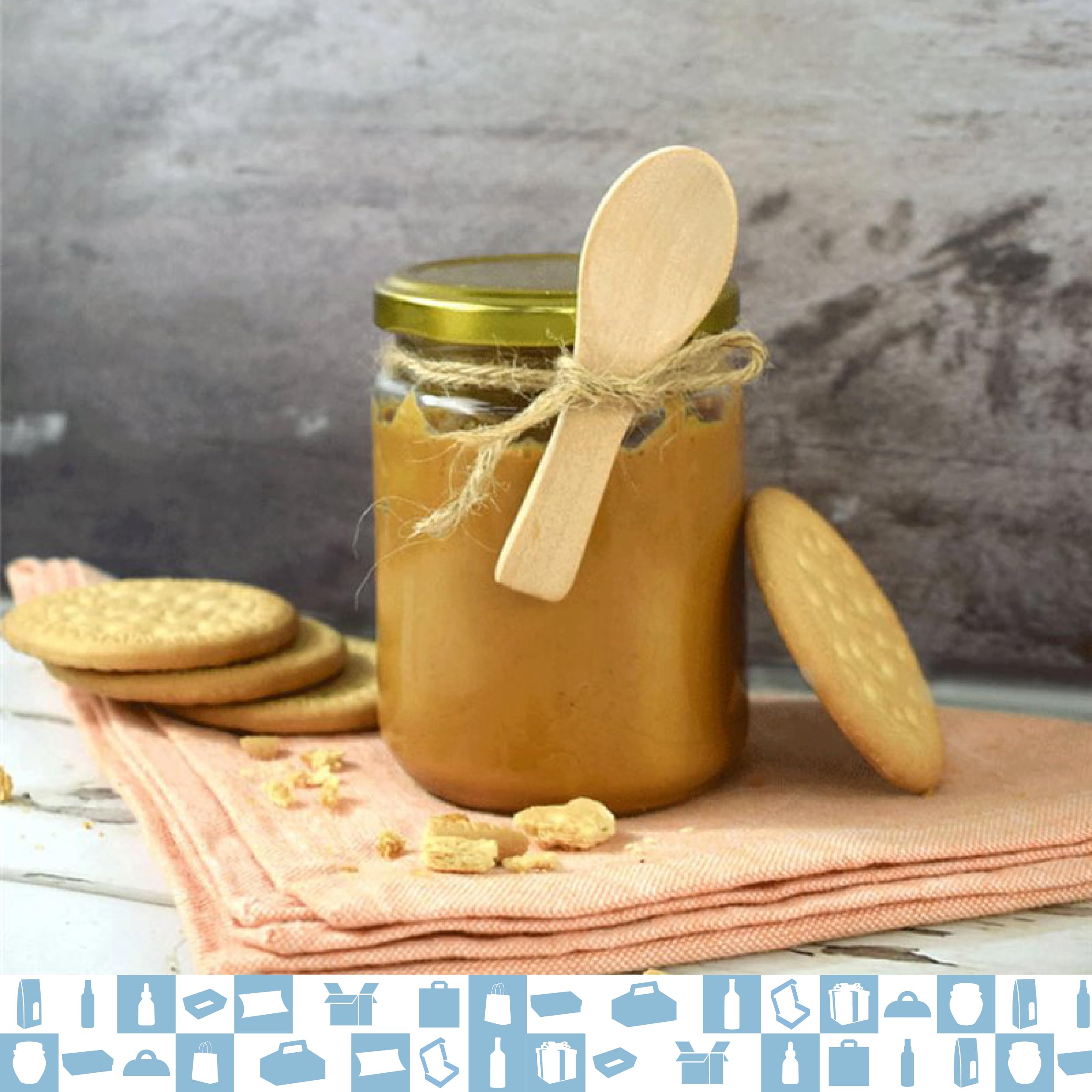 Espirito Rebelde Set mit 100 leeren Marmeladengläsern aus Glas, 240 ml, Einmachgläser für Konfitüren und Konfitüren, Honigglas aus Glas, Joghurtglas, Saucengläser, Hochzeit