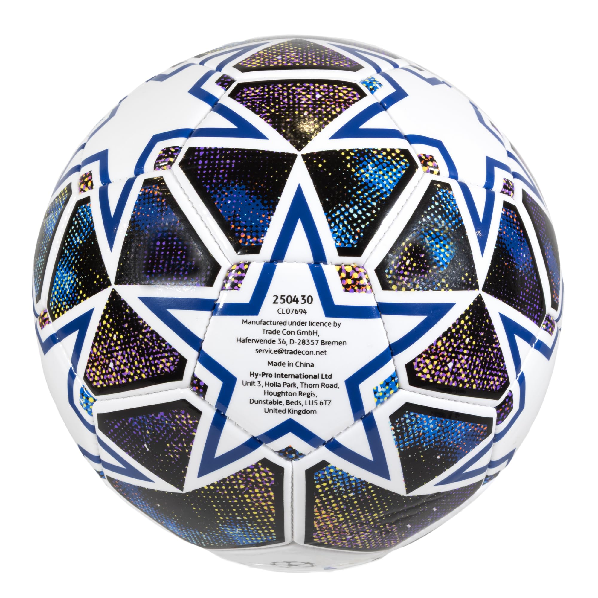 Ballon de Football Hy-Pro UEFA Champions League, Taille 5, sous Licence Officielle, pour l’entraînement et Les matchs, Produit dérivé et Objet de Collection pour Enfants et Adultes