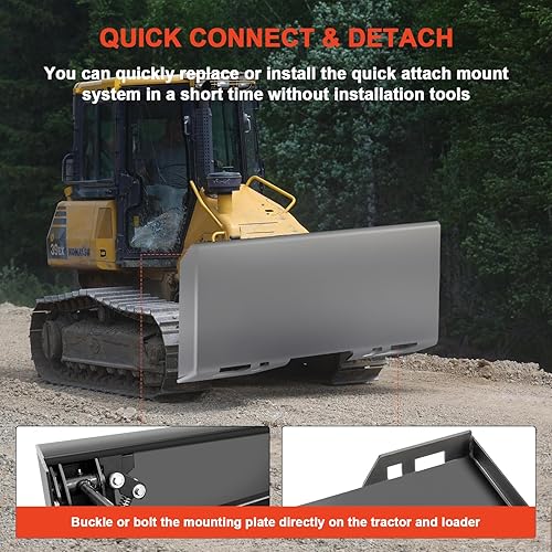 Miniatura 3 de LOJOK Adaptador universal de placa de montaje para minicargadora de 516" de grosor compatible con tractor Kubota y Bobcat