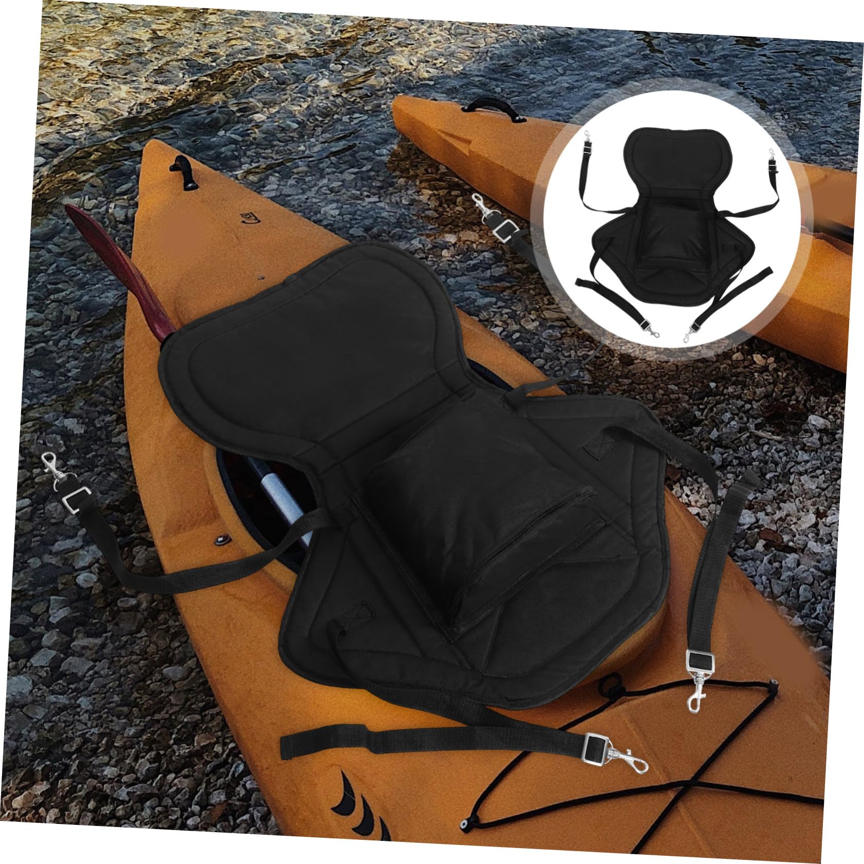 TOYANDONA Schienale Gonfiabile per Kayak Oxford Nero Supporto Comodo e Riutilizzabile per attività Outdoor in Barca e Canoa