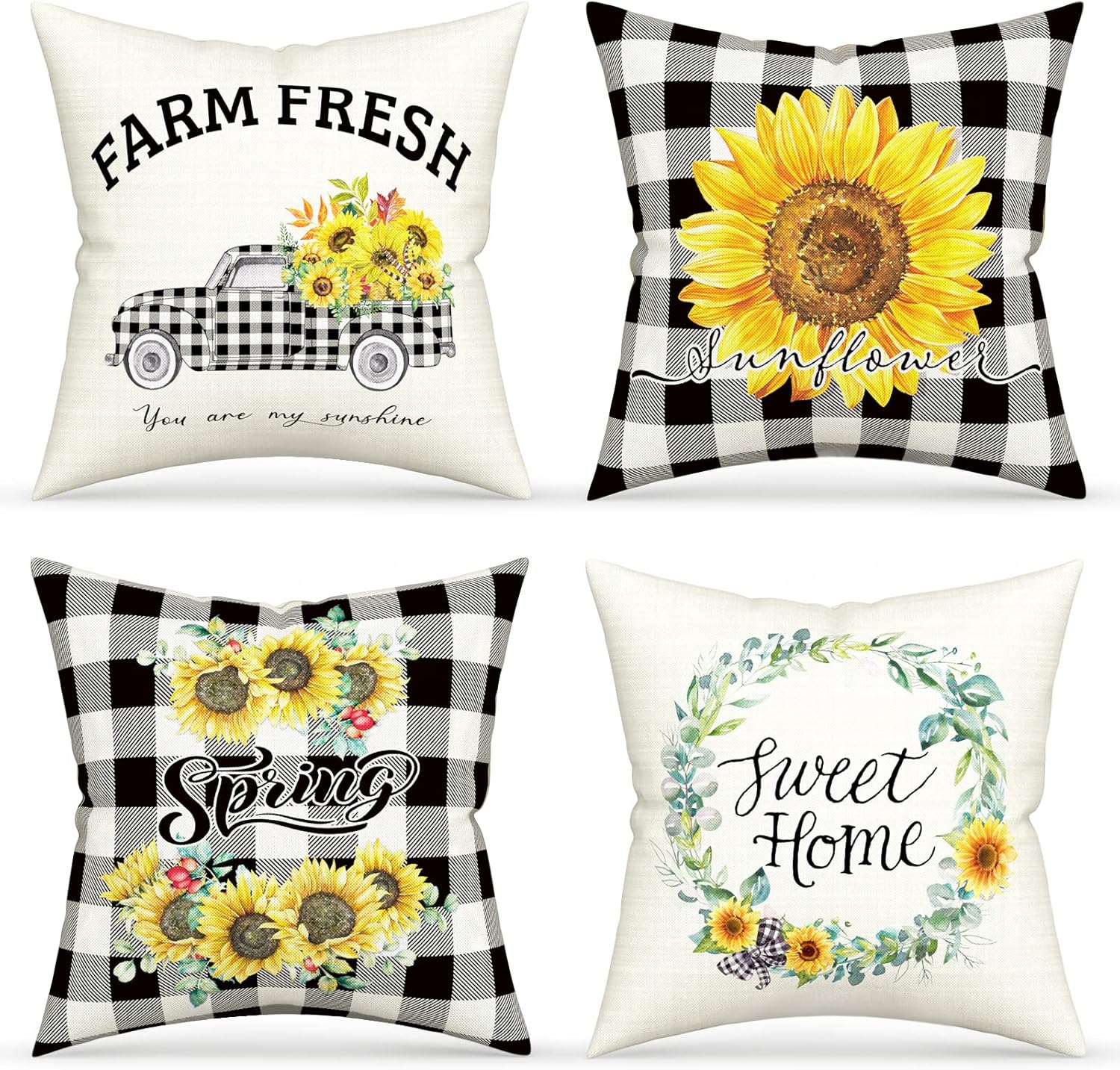 MOMOHOO Farmhouse Spring Pillow Covers 18 * 18inch