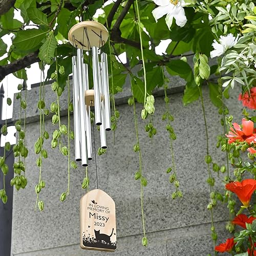 Miniatura 3 de Campanillas de viento conmemorativas para gatos, conmemorativo personalizado para gatos, regalos conmemorativos para gatos, regalo de condolencias