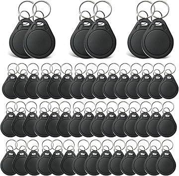 Ntag215 NFC Fob, Black Rewritable NFC 215 Keychain Programmable NFC Tag 504 Bytes Memory NFC Business Card Compatible with Mobile Phone 100PCS